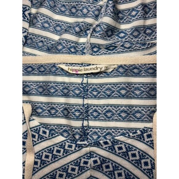 Hippie Laundry Poncho Top Blue White Womens Size Medium - Picture 6 of 8
